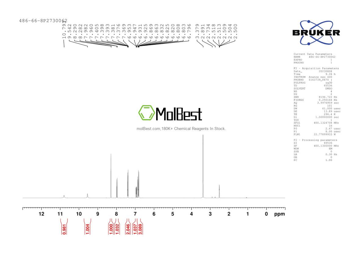 Physical sample testing spectrum (NMR) of 486-66-8