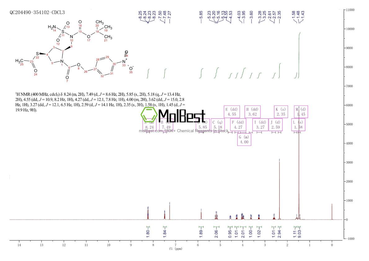 Physical sample testing spectrum (NMR) of 491878-06-9