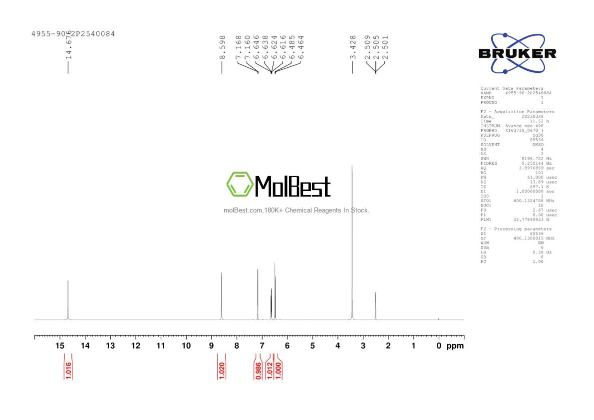 Physical sample testing spectrum (NMR) of 4955-90-2