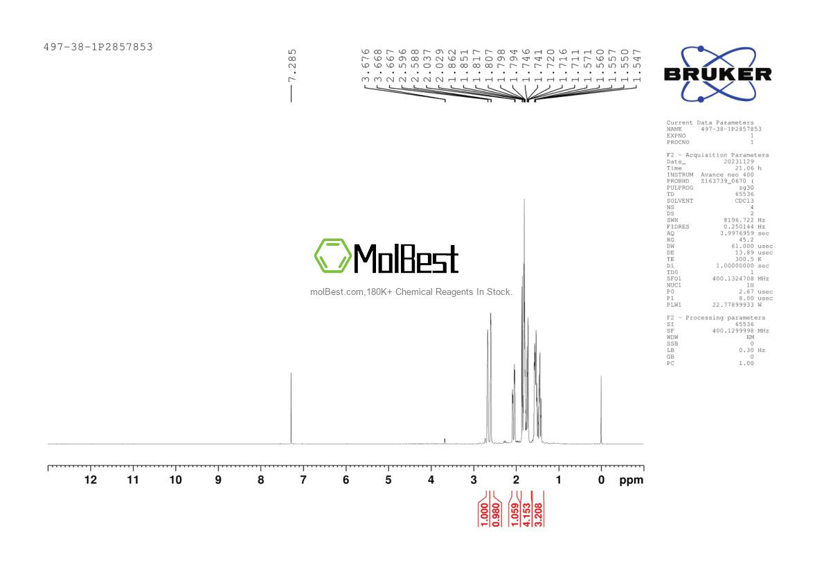 Physical sample testing spectrum (NMR) of 497-38-1