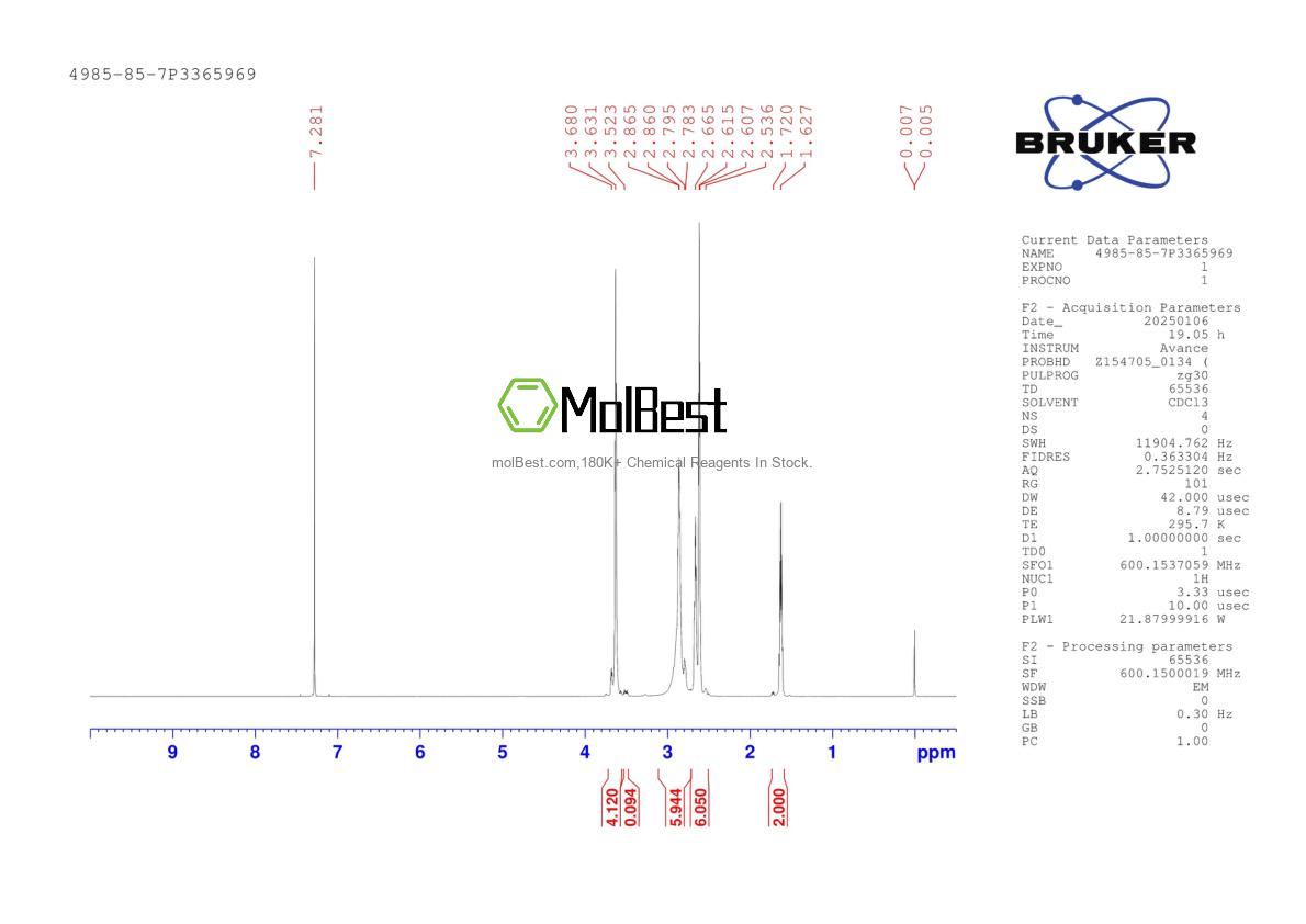 Physical sample testing spectrum (NMR) of 4985-85-7
