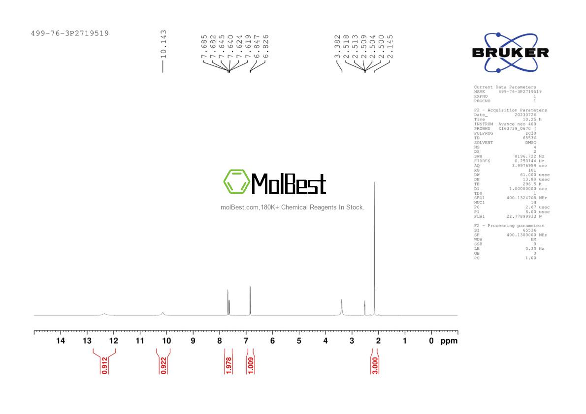 Physical sample testing spectrum (NMR) of 499-76-3