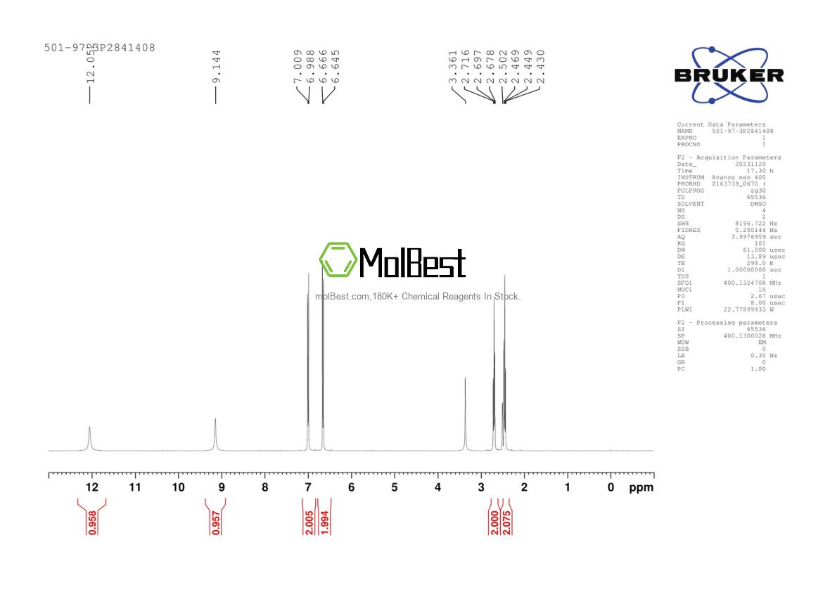 Physical sample testing spectrum (NMR) of 501-97-3