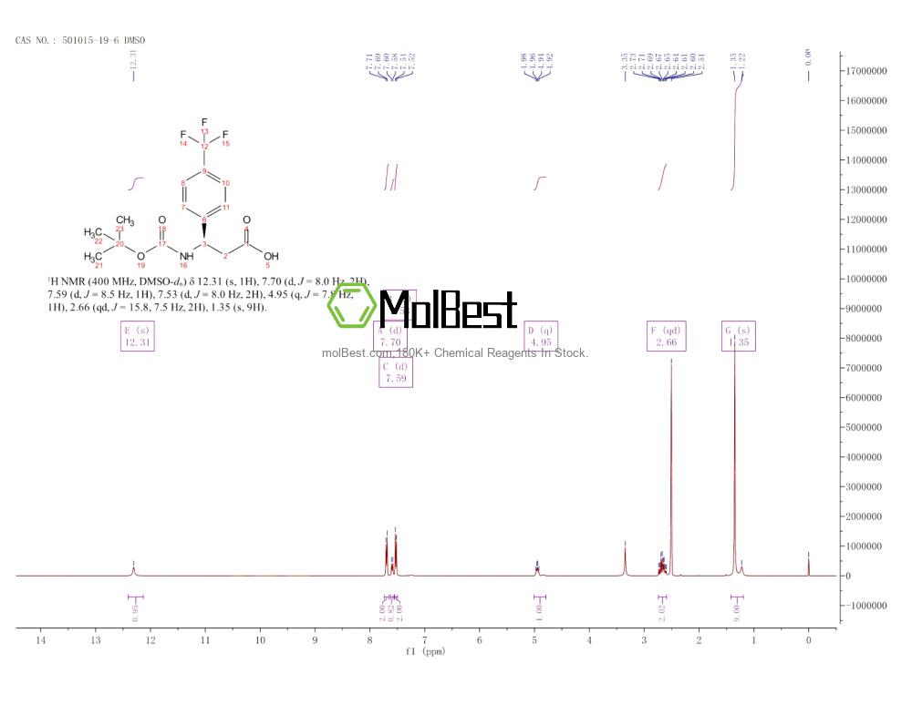 Physical sample testing spectrum (NMR) of 501015-19-6