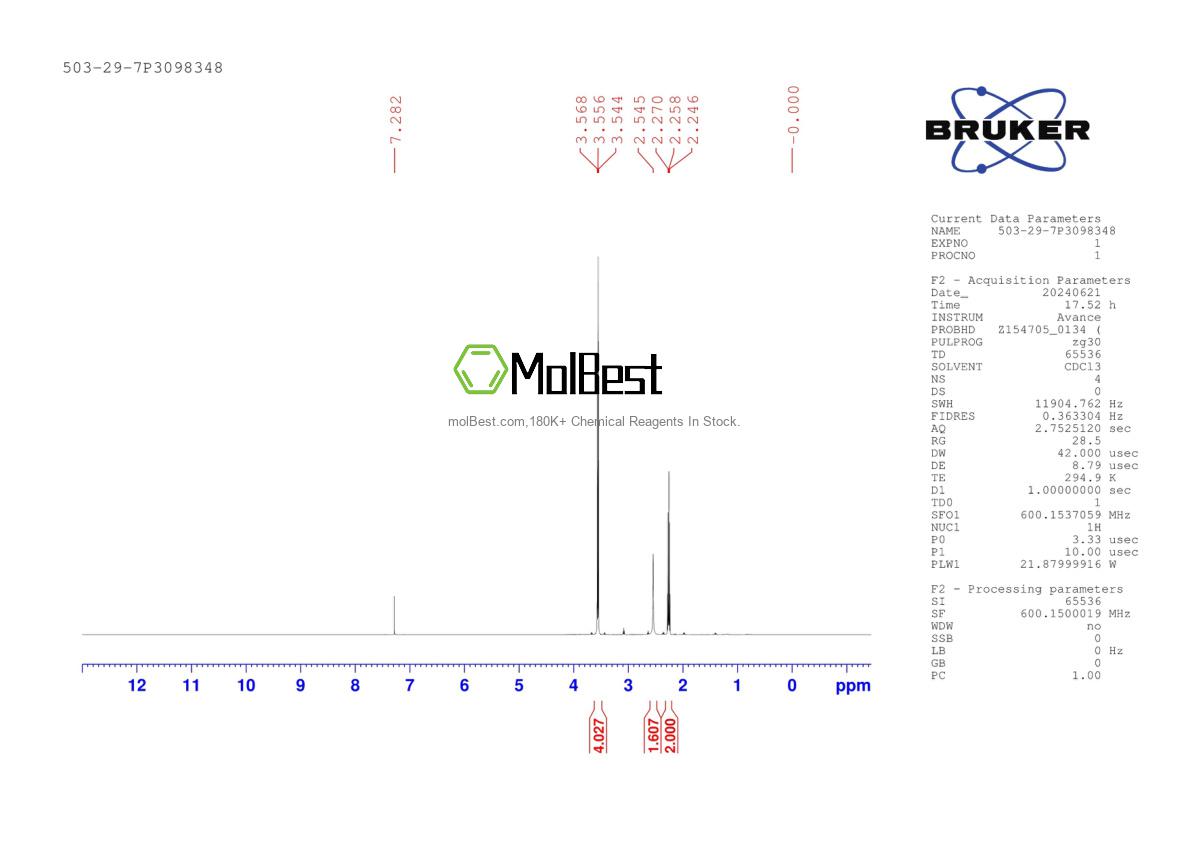 Physical sample testing spectrum (NMR) of 503-29-7