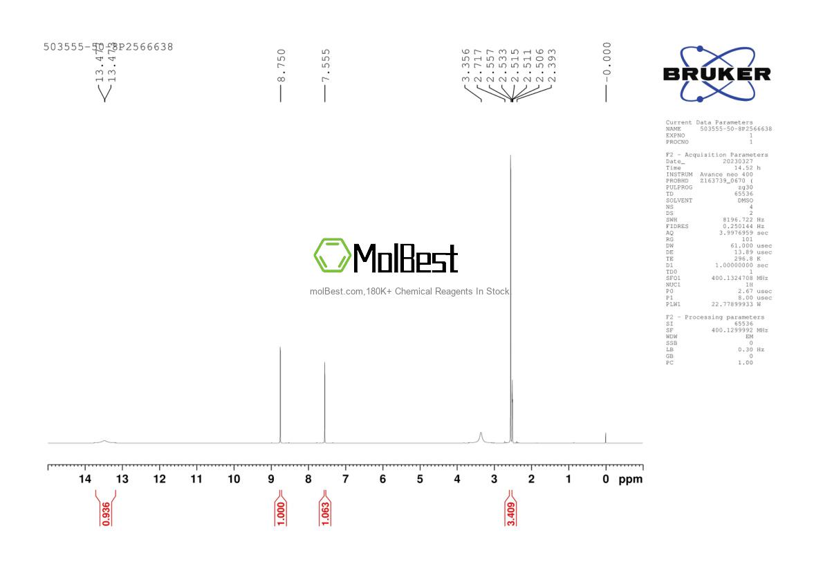 Physical sample testing spectrum (NMR) of 503555-50-8