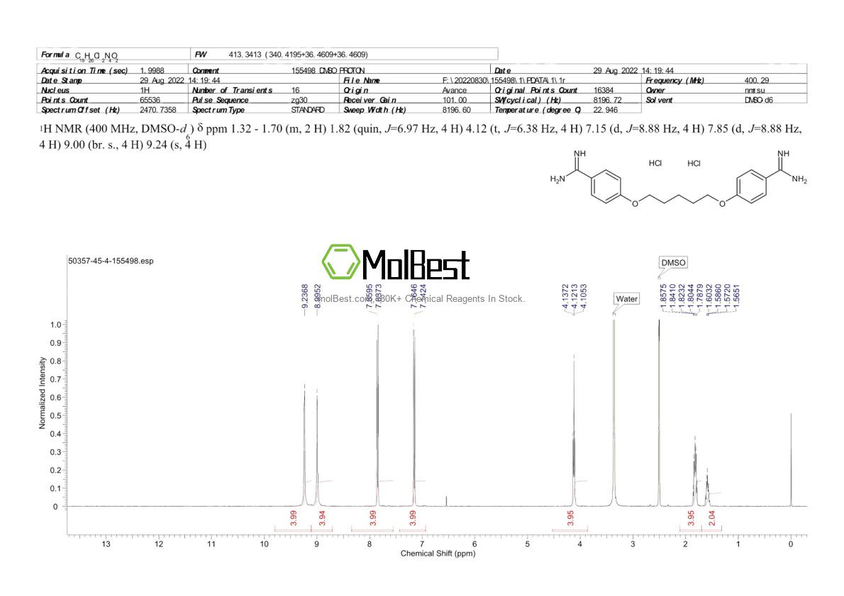 Physical sample testing spectrum (NMR) of 50357-45-4