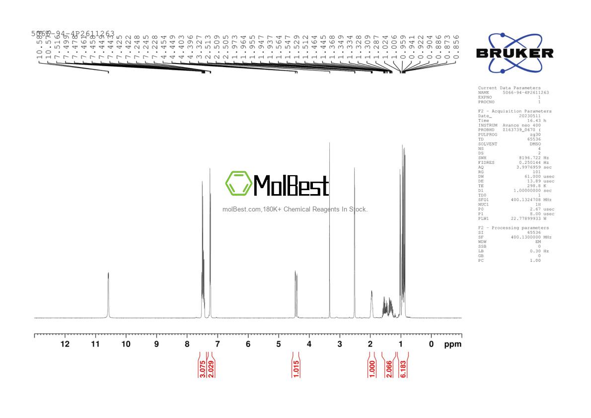 Espectro de teste de amostra física (NMR) de 5066-94-4