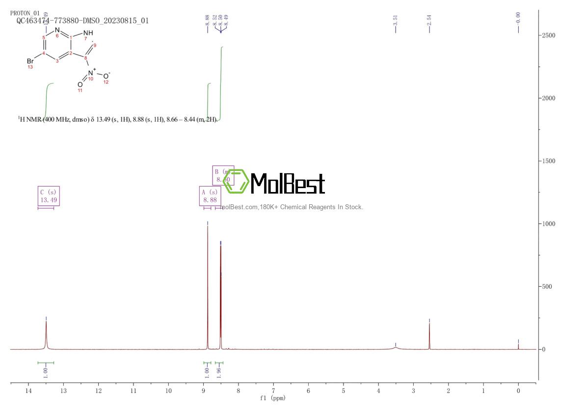 Espectro de teste de amostra física (NMR) de 507462-26-2