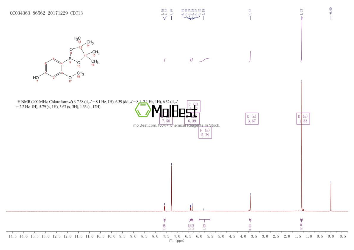 Espectro de teste de amostra física (NMR) de 507462-88-6
