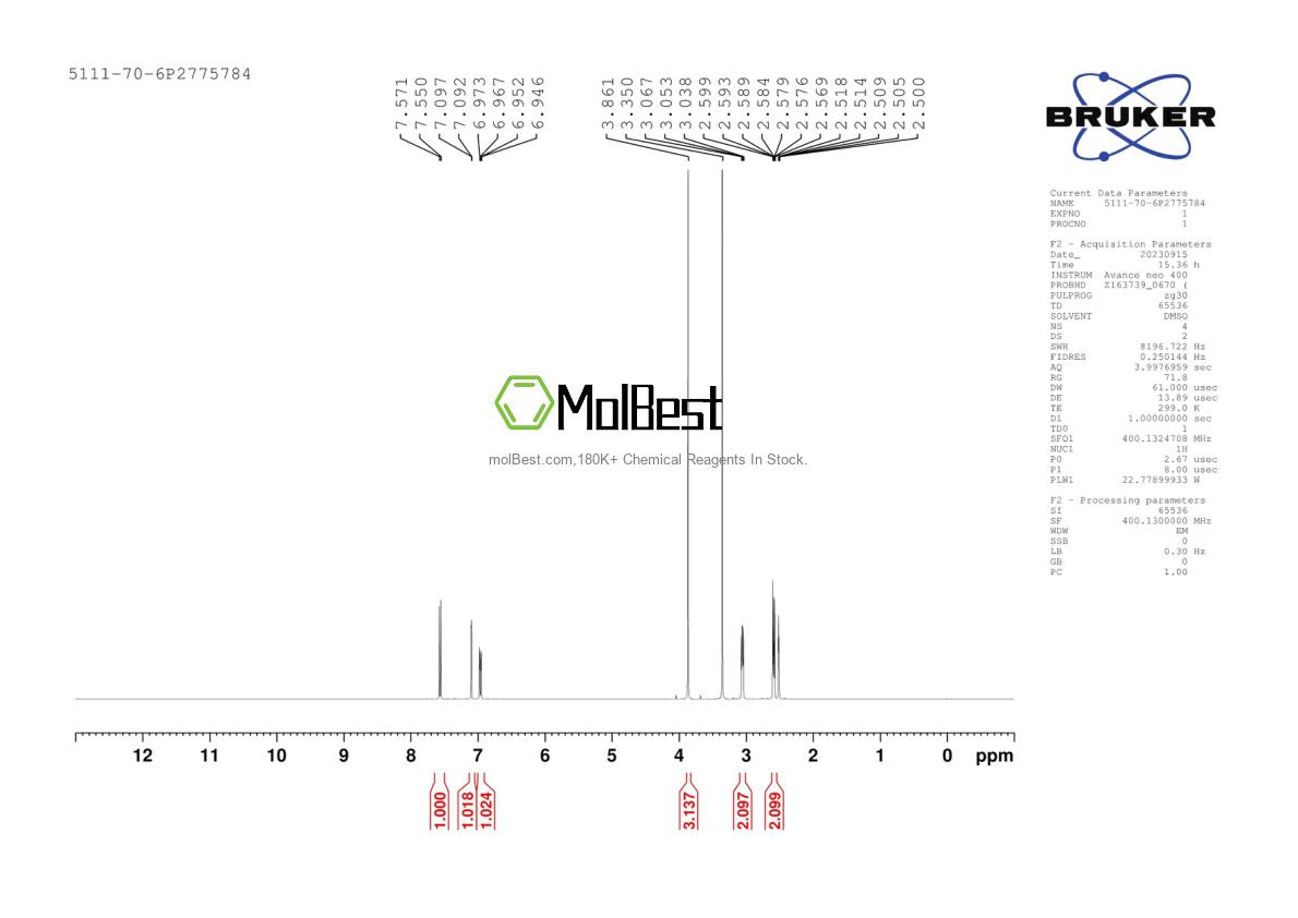 Physical sample testing spectrum (NMR) of 5111-70-6