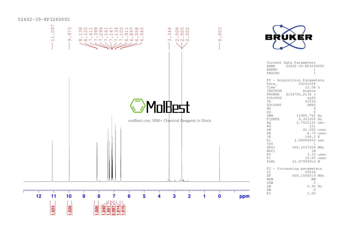 Physical sample testing spectrum (NMR) of 52602-39-8