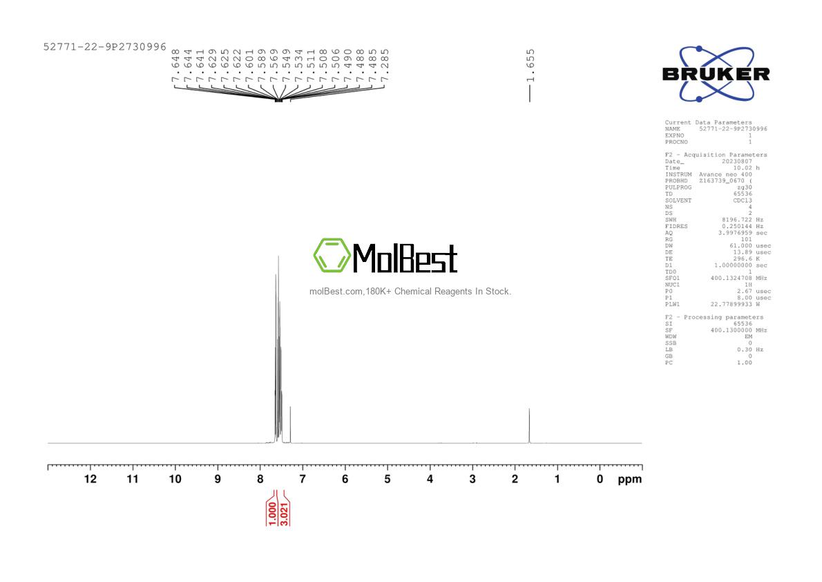 Spektrum pengujian sampel fisik (NMR) 52771-22-9