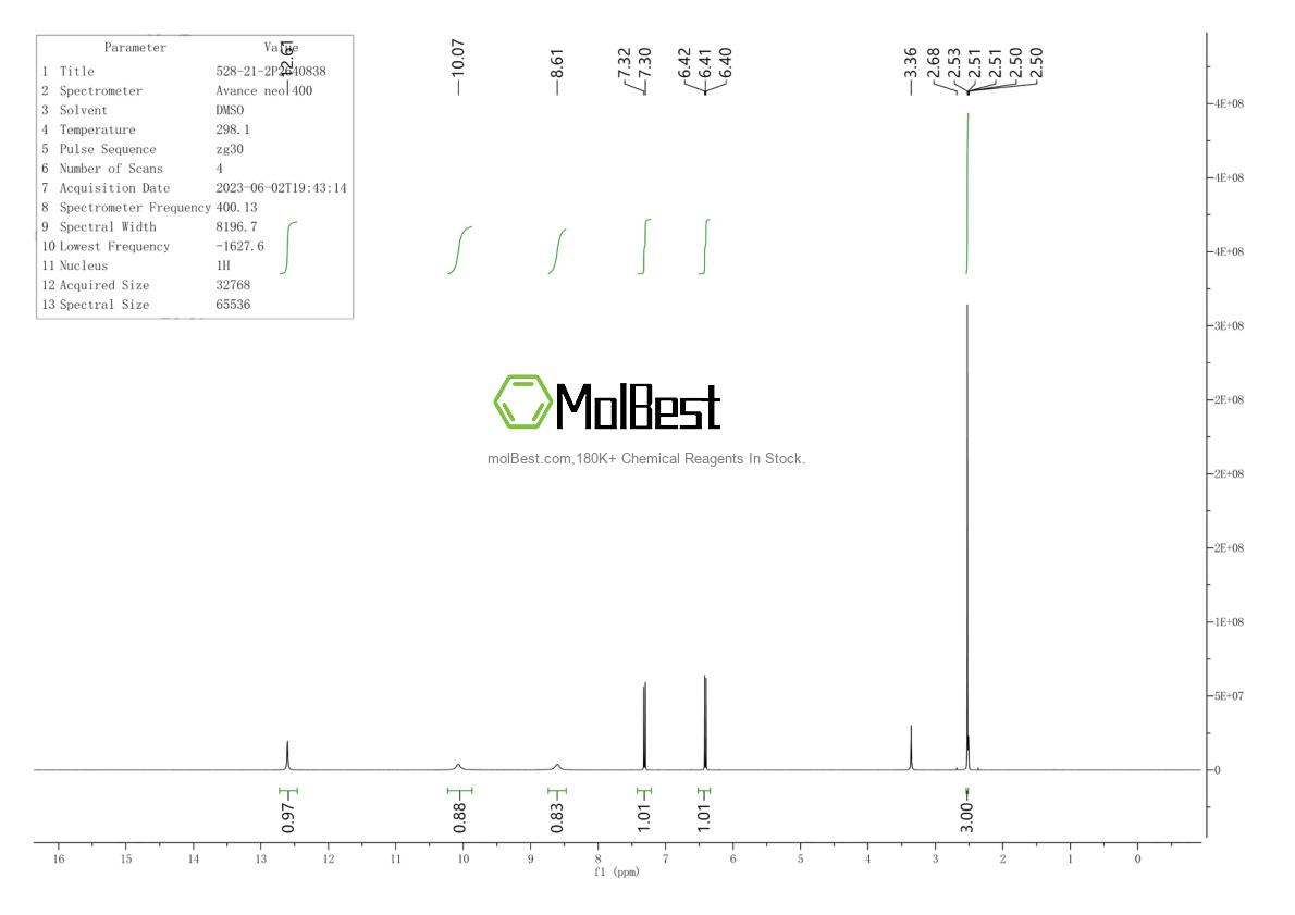 Спектр анализа физического образца (ЯМР) для 528-21-2