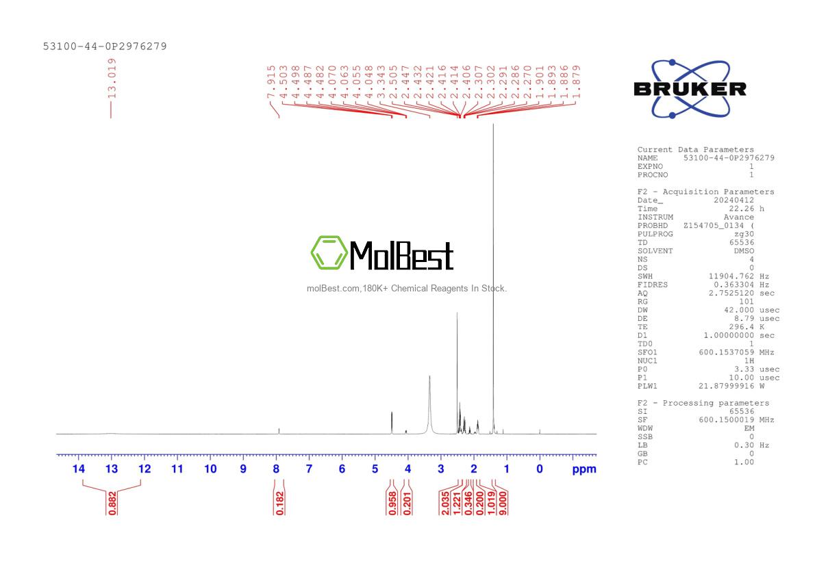 Physical sample testing spectrum (NMR) of 53100-44-0