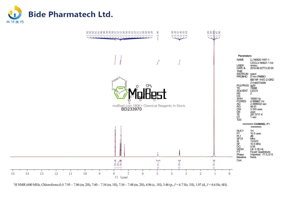 Physical sample testing spectrum (NMR) of 5339-69-5