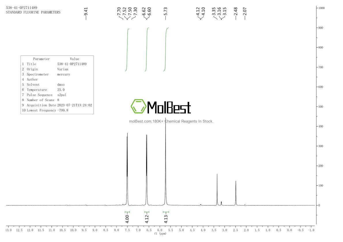 Physical sample testing spectrum (NMR) of 538-41-0