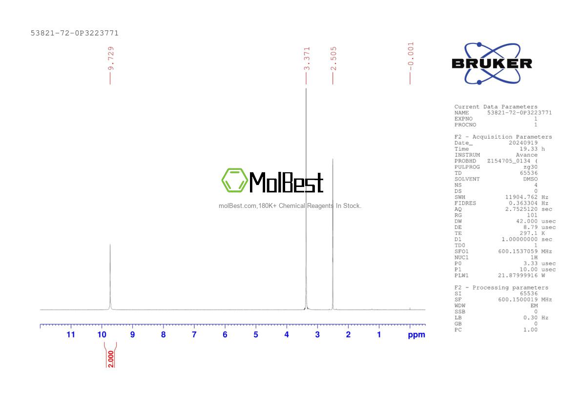 Physical sample testing spectrum (NMR) of 53821-72-0