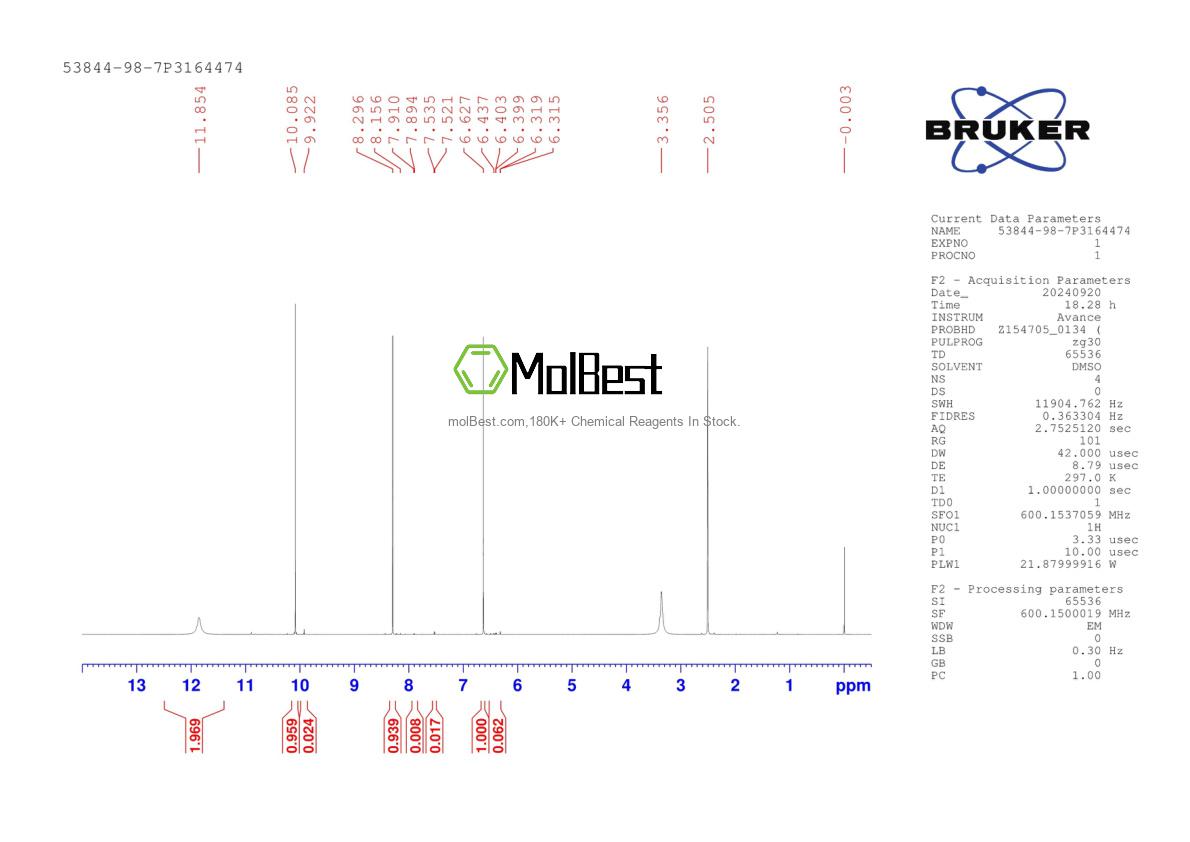 Physical sample testing spectrum (NMR) of 53844-98-7