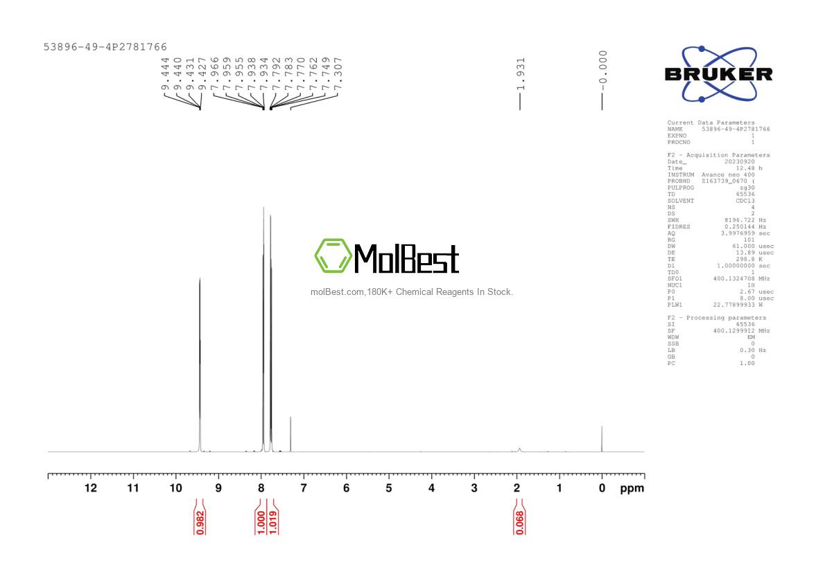 Physical sample testing spectrum (NMR) of 53896-49-4