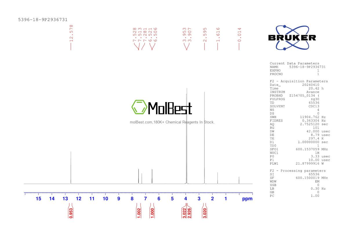 Physical sample testing spectrum (NMR) of 5396-18-9