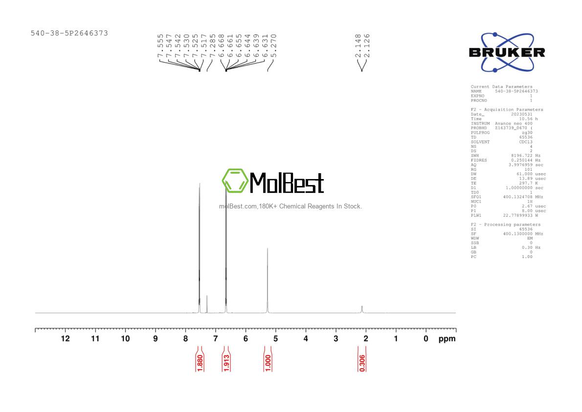 Physical sample testing spectrum (NMR) of 540-38-5
