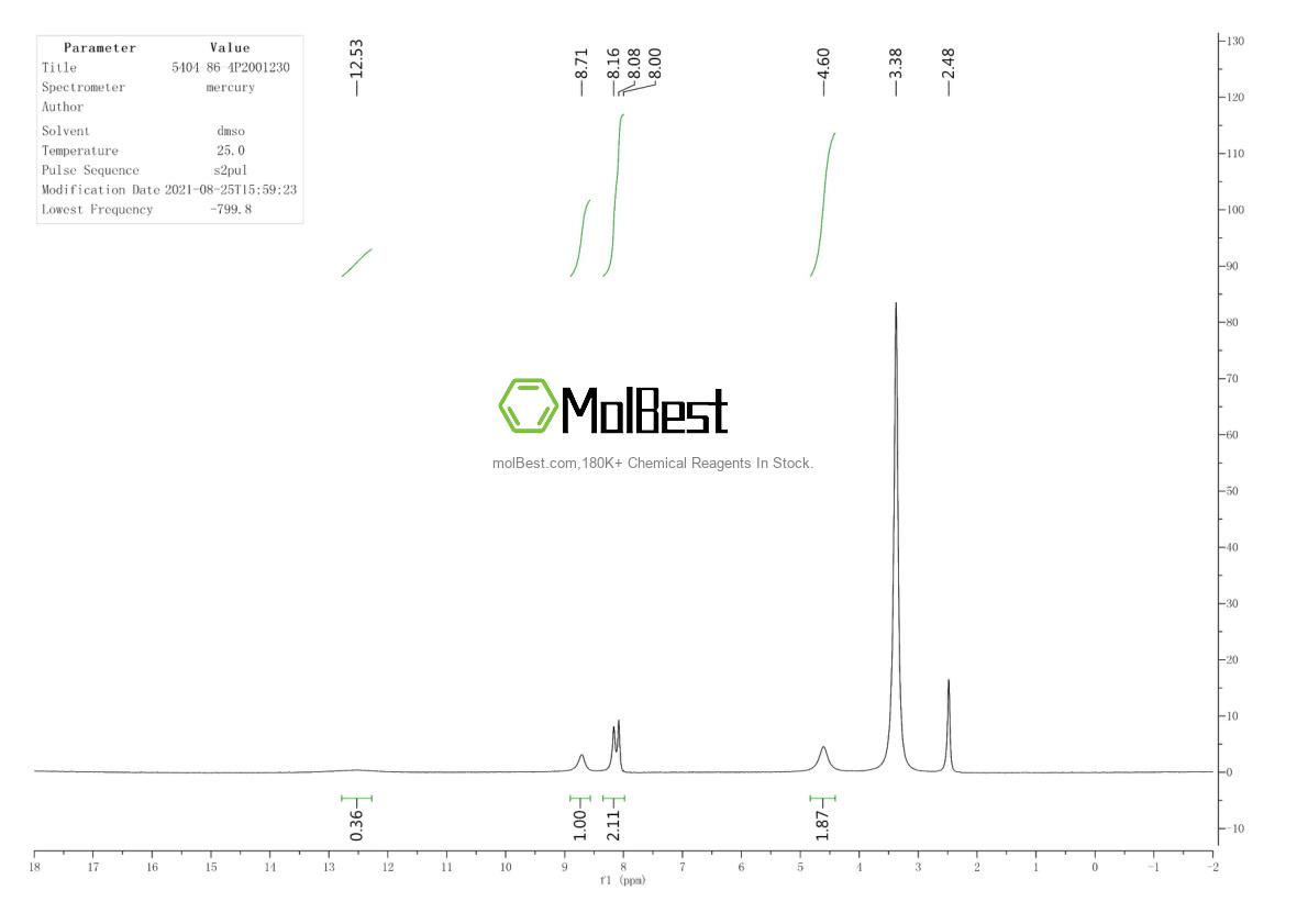 Spektrum pengujian sampel fisik (NMR) 5404-86-4