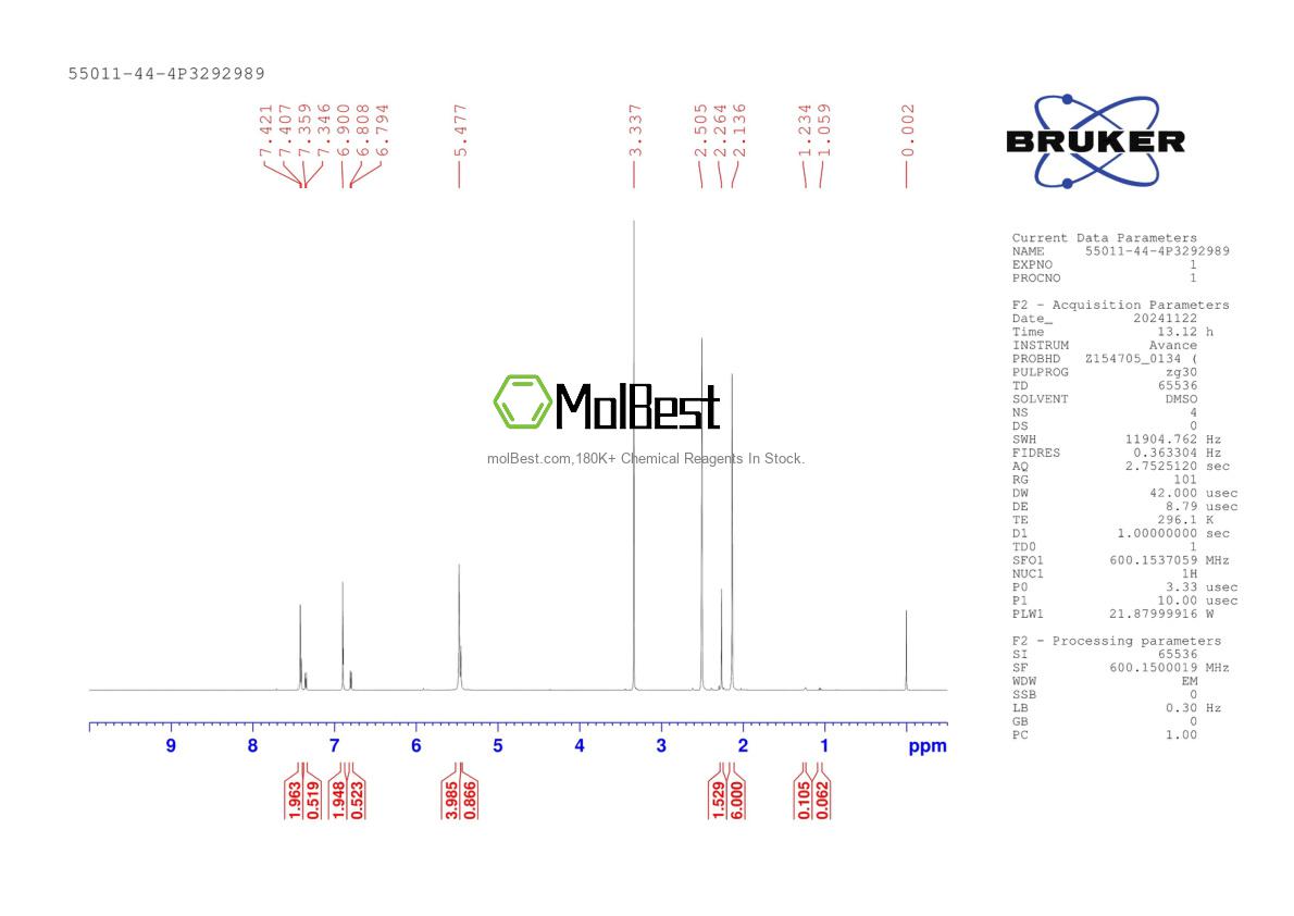 Phổ kiểm tra mẫu thực (NMR) của 55011-44-4