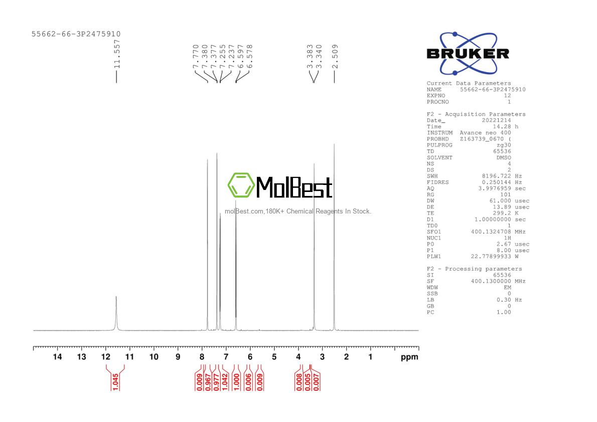 Physical sample testing spectrum (NMR) of 55662-66-3