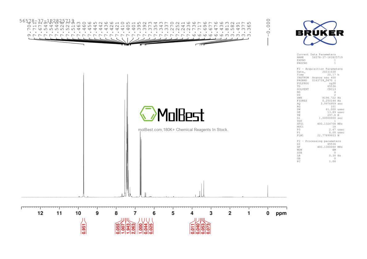 Spektrum pengujian sampel fisik (NMR) 56578-37-1