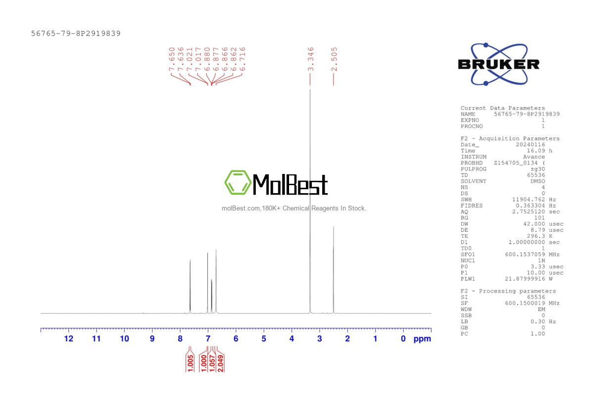 Physical sample testing spectrum (NMR) of 56765-79-8