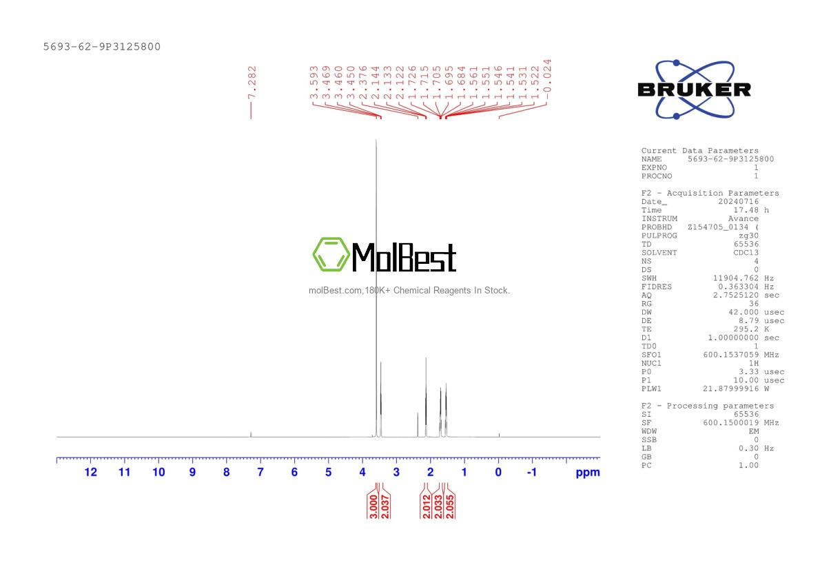 Physical sample testing spectrum (NMR) of 5693-62-9
