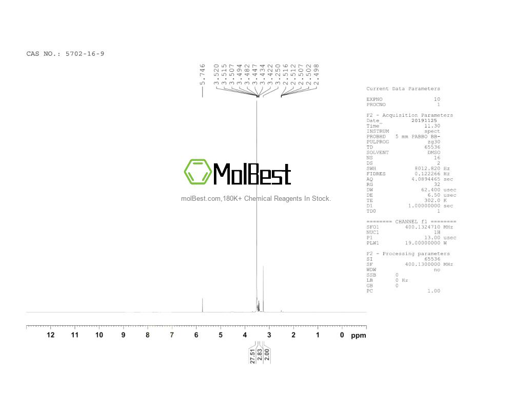 5702-16-9 fiziksel numune test spektrumu (NMR)