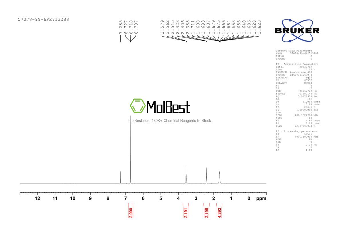 Physical sample testing spectrum (NMR) of 57078-99-6