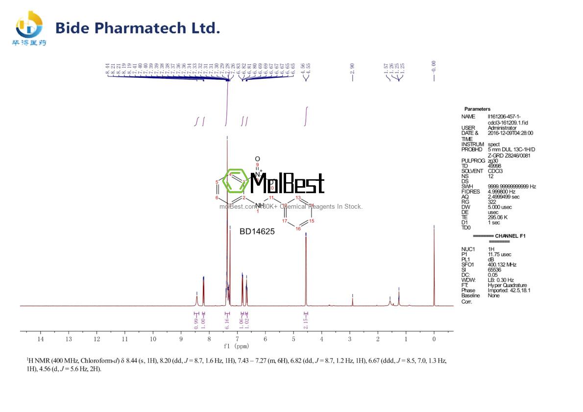 Physical sample testing spectrum (NMR) of 5729-06-6
