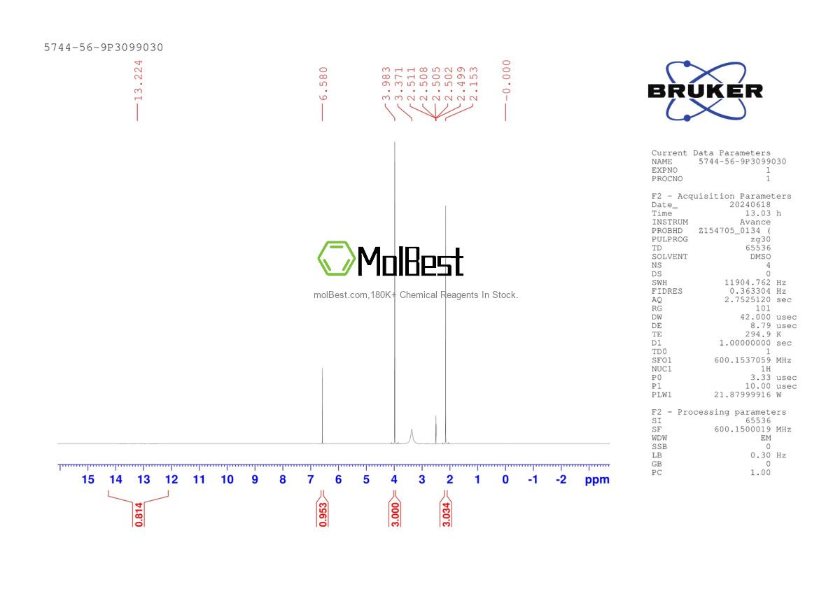 Physical sample testing spectrum (NMR) of 5744-56-9
