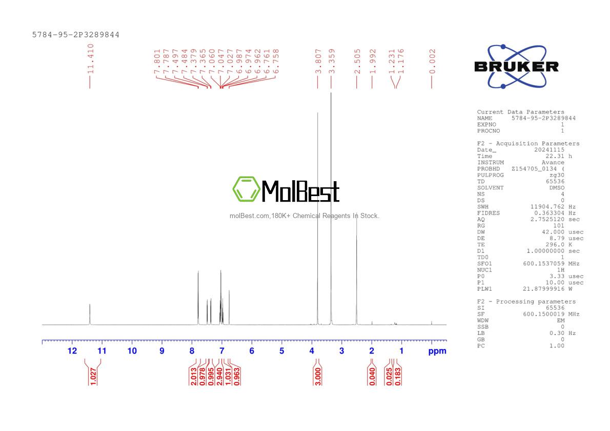 Spektrum pengujian sampel fisik (NMR) 5784-95-2