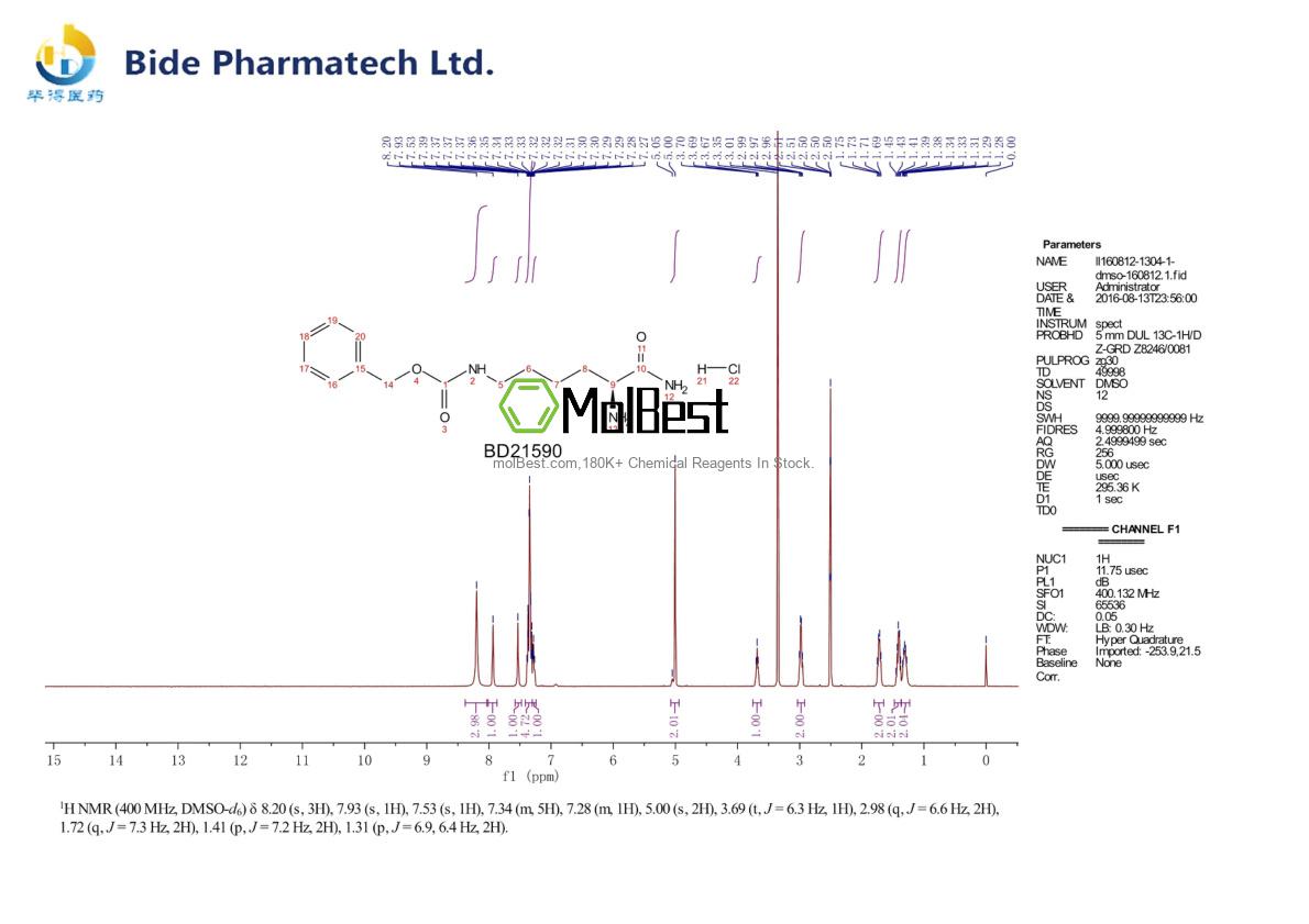 Phổ kiểm tra mẫu thực (NMR) của 58117-53-6