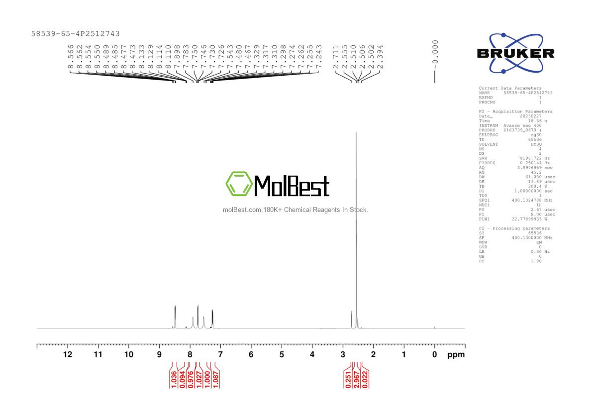 Physical sample testing spectrum (NMR) of 58539-65-4