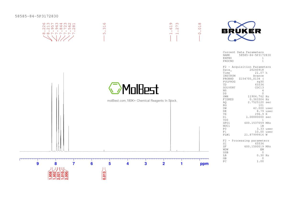 Spektrum pengujian sampel fisik (NMR) 58585-84-5