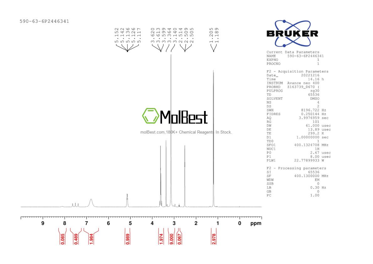 590-63-6 fiziksel numune test spektrumu (NMR)