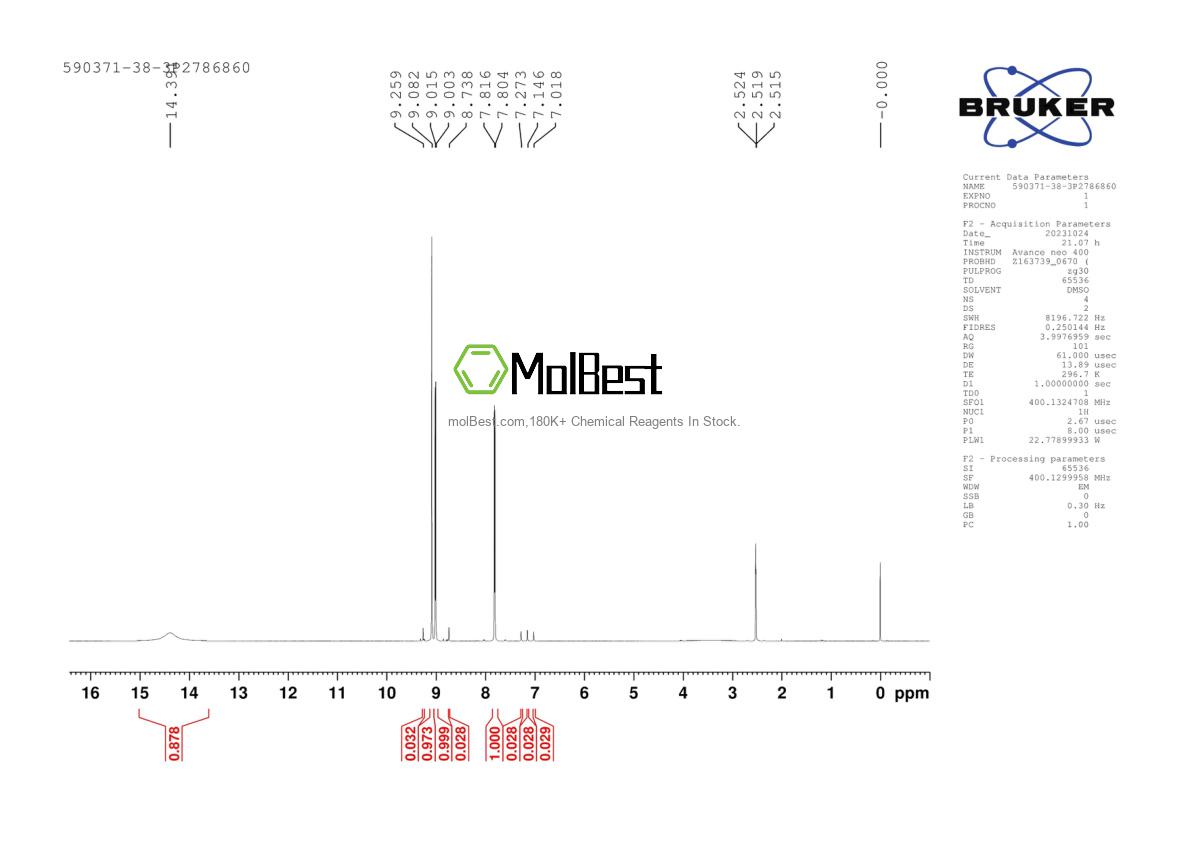590371-38-3 fiziksel numune test spektrumu (NMR)