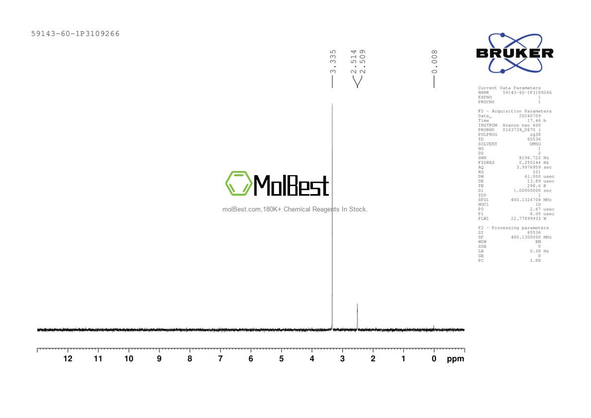 Spektrum pengujian sampel fisik (NMR) 59143-60-1