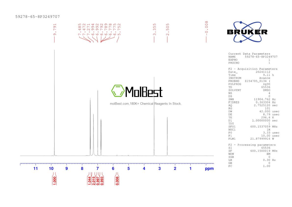 Physical sample testing spectrum (NMR) of 59278-65-8