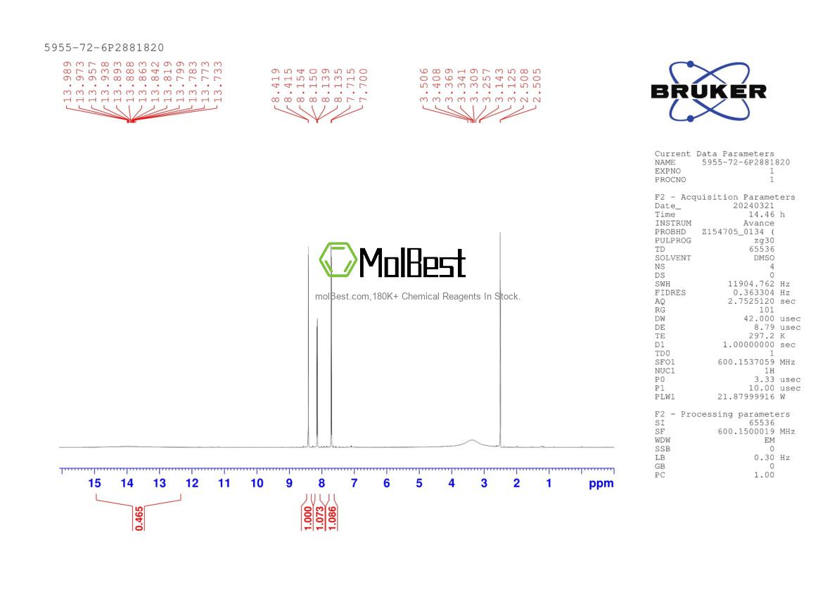 Physical sample testing spectrum (NMR) of 5955-72-6