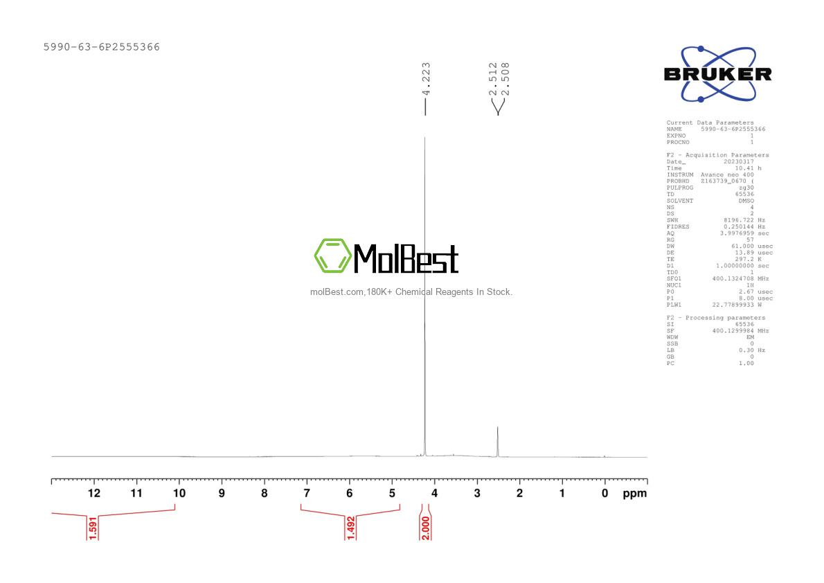 Physical sample testing spectrum (NMR) of 5990-63-6