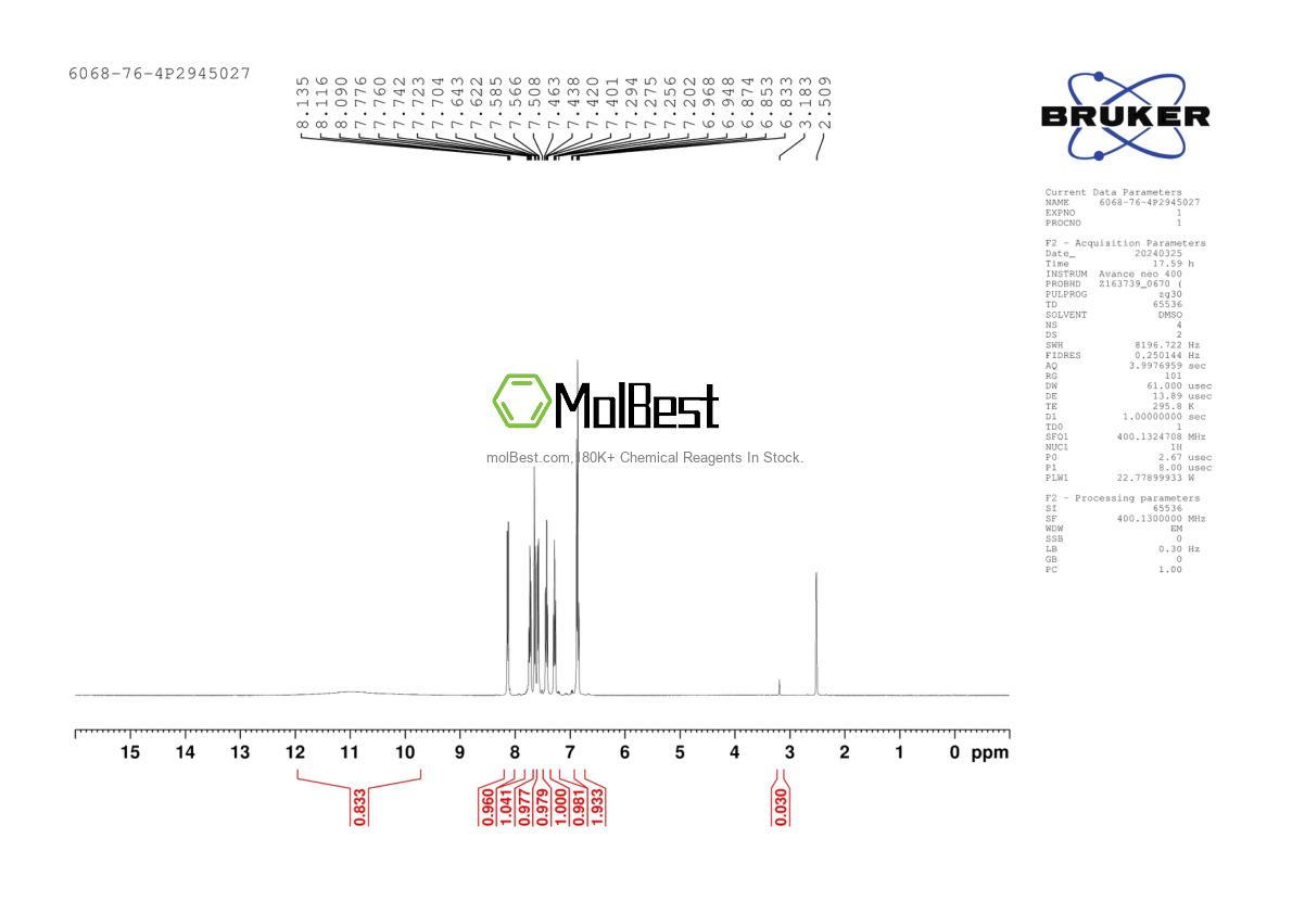 Spektrum pengujian sampel fisik (NMR) 6068-76-4