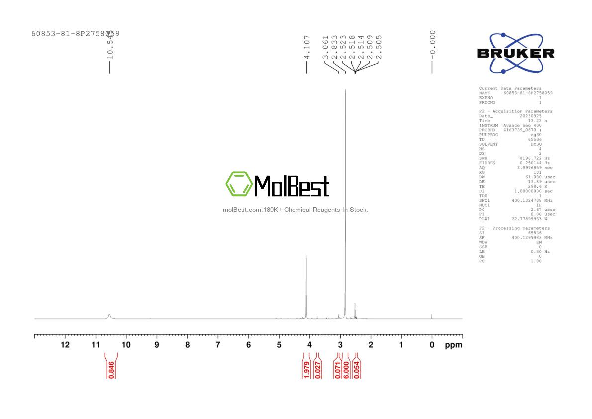 Espectro de teste de amostra física (NMR) de 60853-81-8
