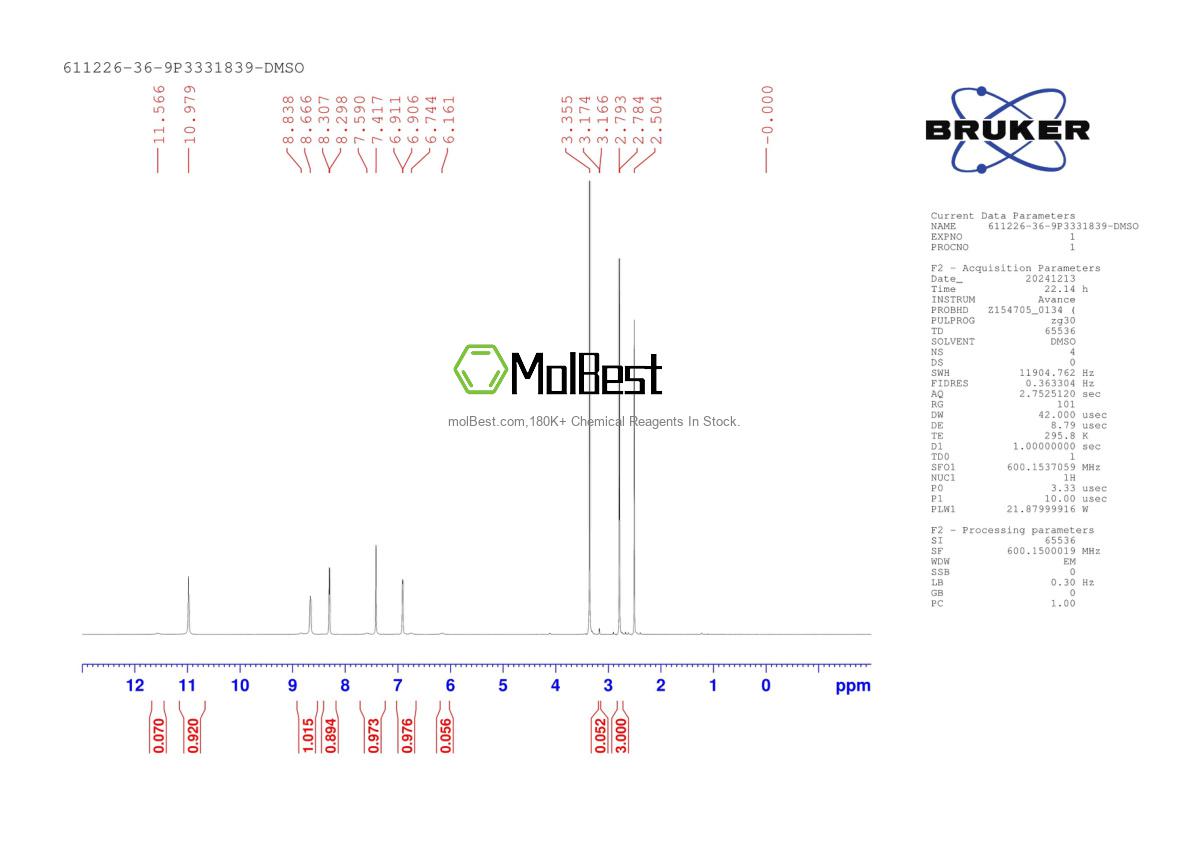 Spektrum pengujian sampel fisik (NMR) 611226-36-9