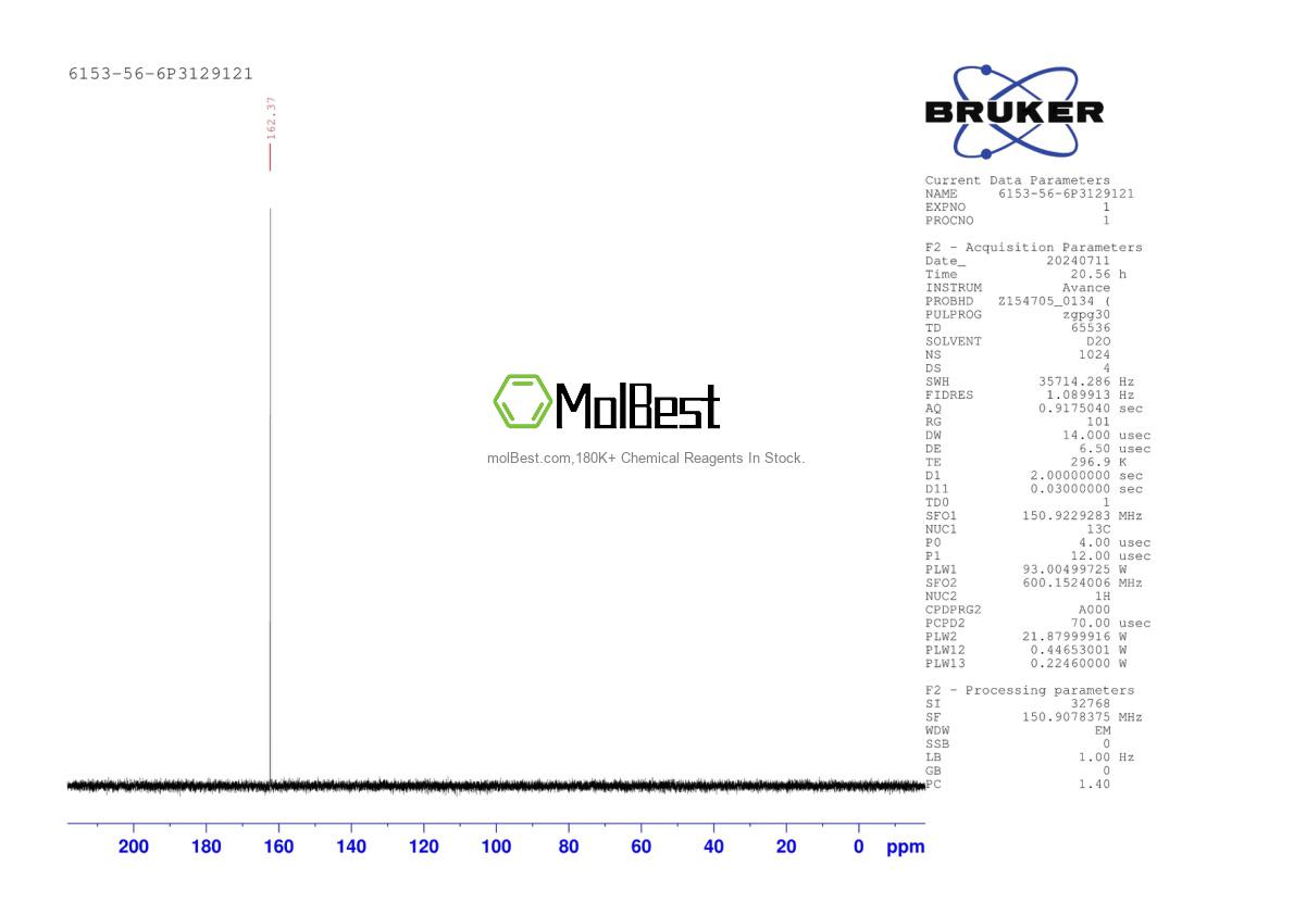 Physical sample testing spectrum (NMR) of 6153-56-6